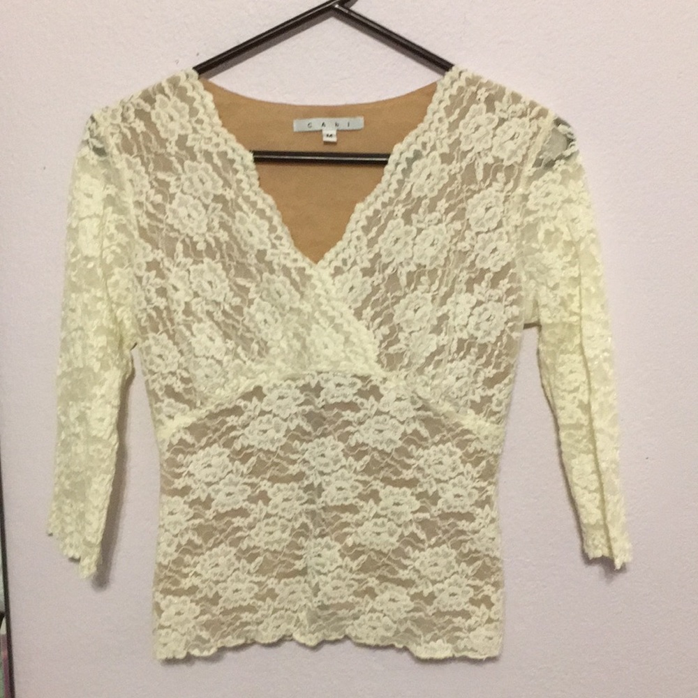 Cabi lace delicate blouse Anthropologie Med lace